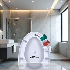 3 x Toilet Seat Lifter with 1 x Toilet Seat Sticker Holder Lifting Tool Bathroom Accessories for Home Hotel Office Restaurant Public Toilet Lid Sticker Accessories