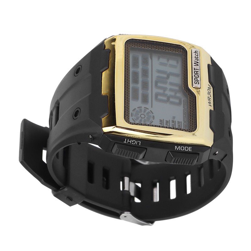 Digital Sports Watch Large Dial Night Light Waterproof Dual Time