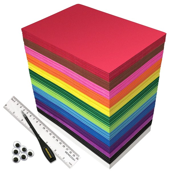 104 Pack Foam Sheets Craft 5.5x8.5 inch Eva Color Foam