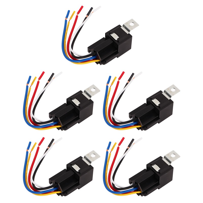 5PCS 12V 40A Automotive Relay with Wire Harness 5 Pin