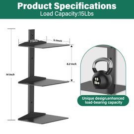 Invisible Floating Bookshelf for Wall Mounted, 2 Pack Black Spine Book Tower, 6 Tier Vertical Book Organizers, Heavy Duty Floating Book Shelves – No Assembly Required, for Office, Bedroom, Kids Room ﻿