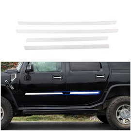 Body Side Door Molding Trim, Stainless Body Molding Insert Trim Kit Compatible with Hummer H2 2003-2009, Car Door Protector Kit, 4PCS (Flat Style)