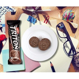 Triton Cookies Chocolate Cream Filled. Traditional Chilean Cookie. 3 Pack x 126 Grms Each. Promo Edition