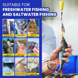 Vipfish Popping Corks Floats Saltwater - Rattles and Floats for Catfish Redfish Speckled Trout Rigs with a 3/8 oz Egg Weight, and a High-Visibility Cork (Yellow, 3pcs)