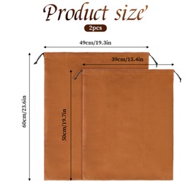 2 Pack Dust Cover Storage Bags Large Dust Bags for Handbags with Drawstring Silk Pouch for Purses Shoes Boots Storage Packaging Dustproof Drawstring Travel Bag, Brown