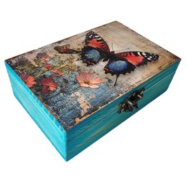 RK Collections Butterfly Trinket Box. Animal Trinket Box for Gift. Trinket case Holder (6.5 x 4.25 x 2.25 inches)