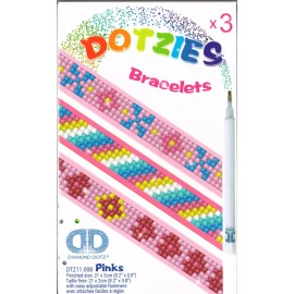 Diamond Dotz DIY Diamond Dotz Pinks Heart Flowers Dotzies Bracelet Facet Art Bead Craft Kit