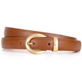 XZQTIVE Women's Leather Belts for Jeans Dress Pants Fashion Black Belts for Women Ladies Waist Belts with Gold Buckle