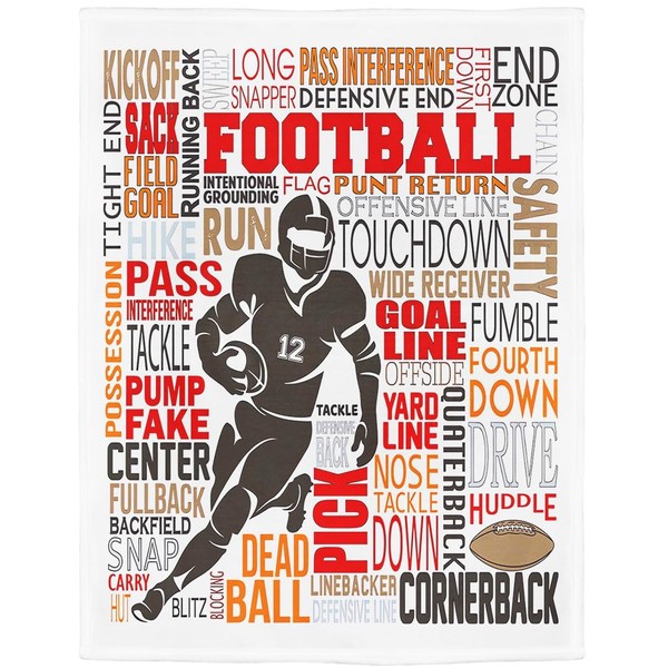 SXCHEN Football Throw Blanket 60" x 80" Plush Blankets for