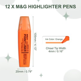 PATIKIL Orange Highlighter, 12 Pack High Lighters Highlighters No Bleeds Highliters Pens Neon Thick Cute Highlighters Bulk Clear View Bright Tip Marker for Books