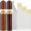 WILLBOND 24 Pcs Self Threading Sewing Needles Sets Large Gauge