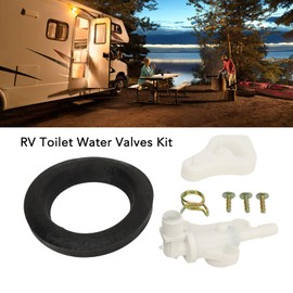 RV Toilet Water Valves Kit 34100 - Camper Toilet Valve Kit forMagic Style Lite, Style Plus, with Good Sealing