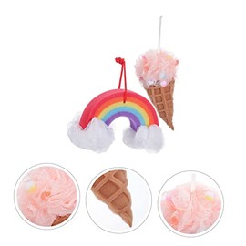 Hemoton Esponja de Ducha Forma de Helado para Ni?os 2 Piezas