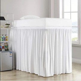 Cottingon,Dorm Room Bed Skirt,100% Microfiber,White Solid -Twin XL/36'' Drop