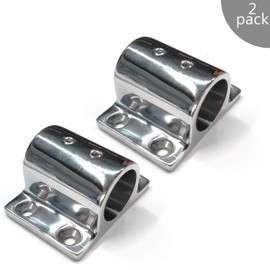 NRC&XRC Pair Marine Boat Hand Rail Fitting 316 Stainless Steel 90 Degree Stanchion Rectangle Base Mount Hand Rail Fitting for 1inch (25mm) Tube