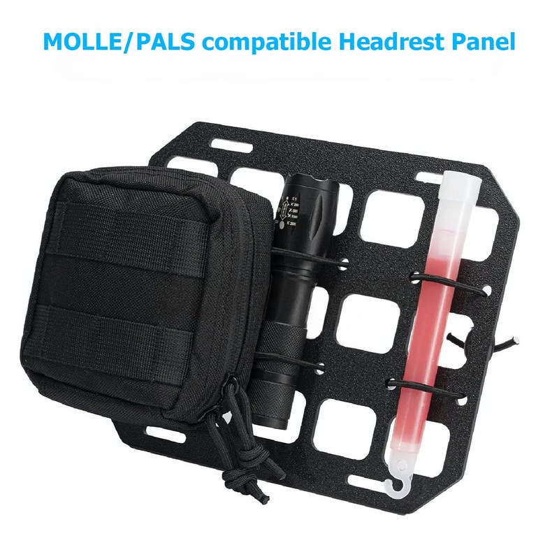 HZEL Car Headrest Organizer Rigid MOLLE Panel, Tactical Vehicle Seat