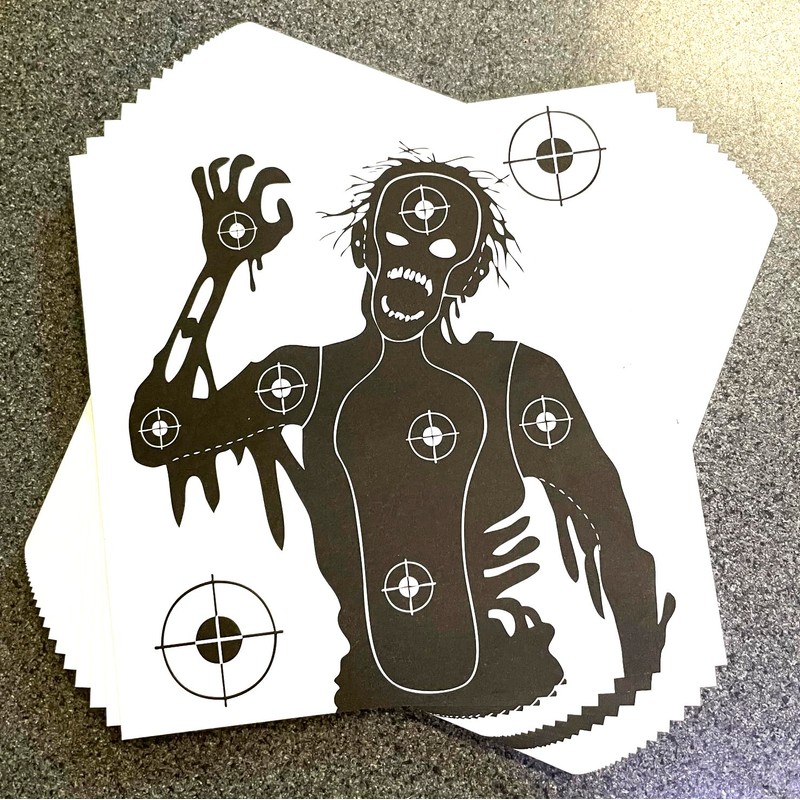 100 PAPER TARGETS Zombie Air Gun Pistol Rifle Pellet 14x14cm