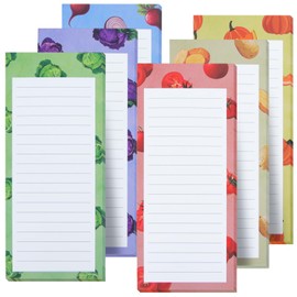 FLIPPED 6 Pack Magnetic Notepads for Refrigerator，Notepads Grocery List Magnet Pad for Fridge,Full Magnet Back Design Notepad for Grocery List, Shopping List, to-Do List, Reminders (Multiple Colour)
