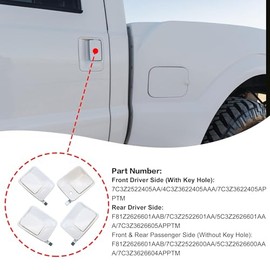 GXARTS - 4 manijas de puerta exteriores blancas 7C3Z2522405AA F81Z2626601AAB F81Z2626601AAB compatibles con Ford F250 F350 Pickup Truck 1...