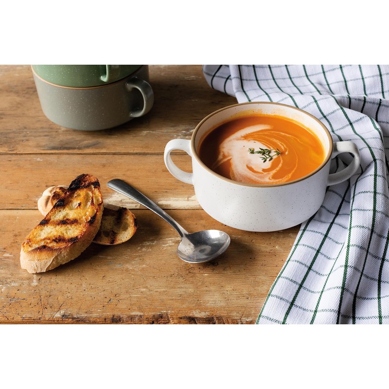 Now Designs Stoneware Soup Bowl with handles, White DIA5 x