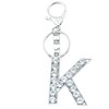 Unpafcxddyig Crystal Initial Alphabet Pendant Letter Keychain Purse Charms Silver