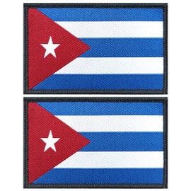 QQSD Cuba Flag Patch Cuban Tactical Patch - Hook and Loop Fastener, 2 Pack