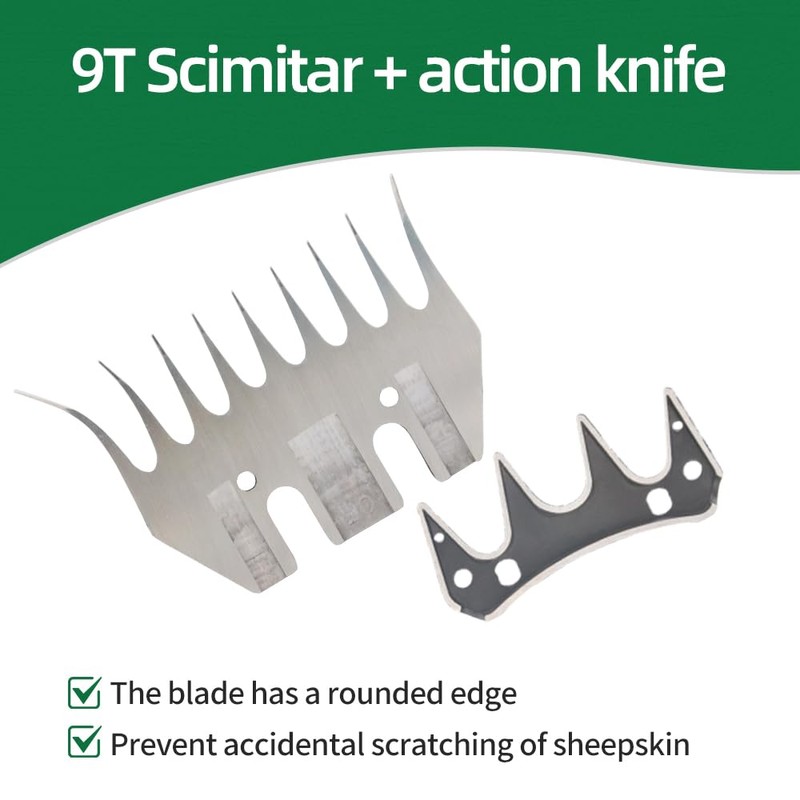 Sheep Shears Blades 9-Tooth Wool Shearing Comb and Cutter Blade