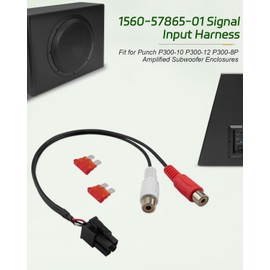 LANDSIN Signal Input Harness Fit for Punch P300-10 and Punch P300-12 Enclosure Amplified Subwoofer Enclosures for Any Car Interior Replace 1560-57865-01 with 2*Fuses