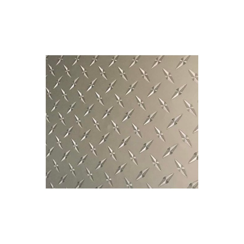 Roll of Diamond Plate Classic Sign Vinyl, with Self-Adhesive (Silver,