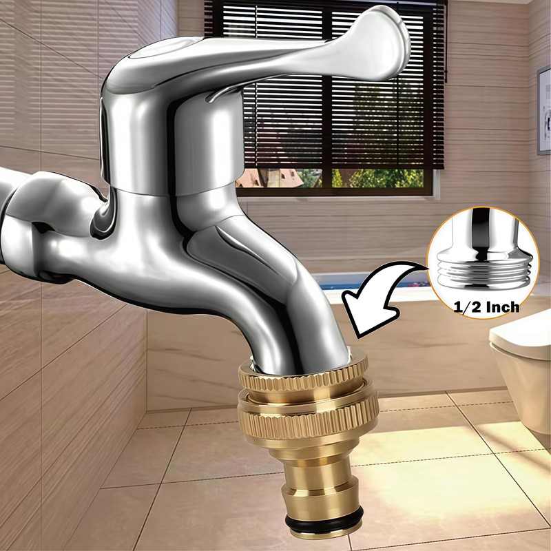Brass Tap Connector for 1/2 Inch & 3/4 Inch Taps,
