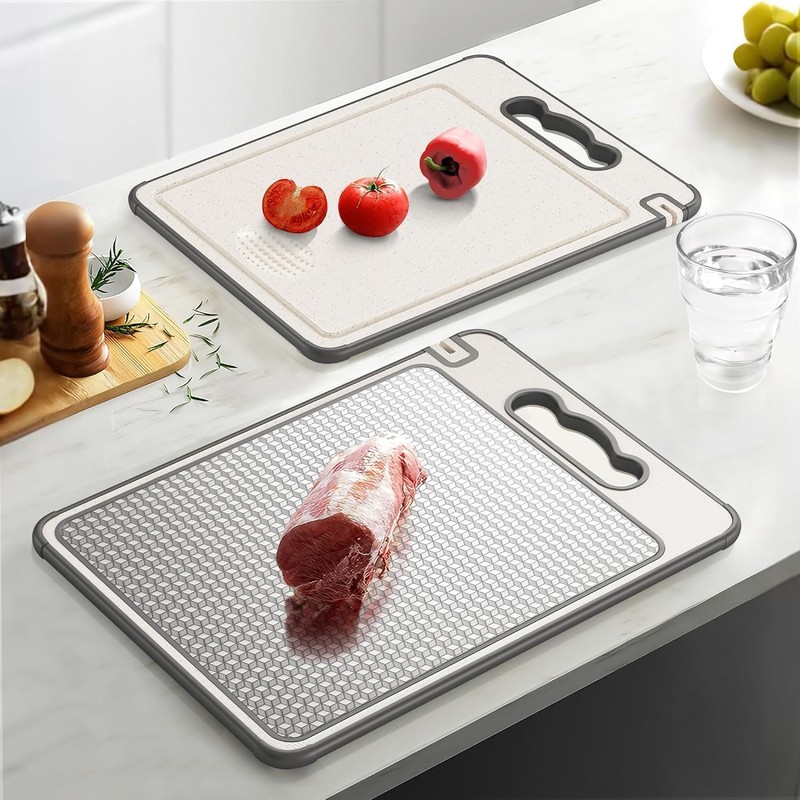 Korekaou Double Sided Cutting Board, Multi-functional, 304 Stainless Steel and