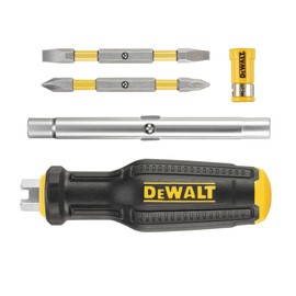 Dewalt Full Fit 6-Way Multi-bit Screwdriver, Supplied with: 2 x Double Sided Bits: 4.5/6mm, PH1/PH2.