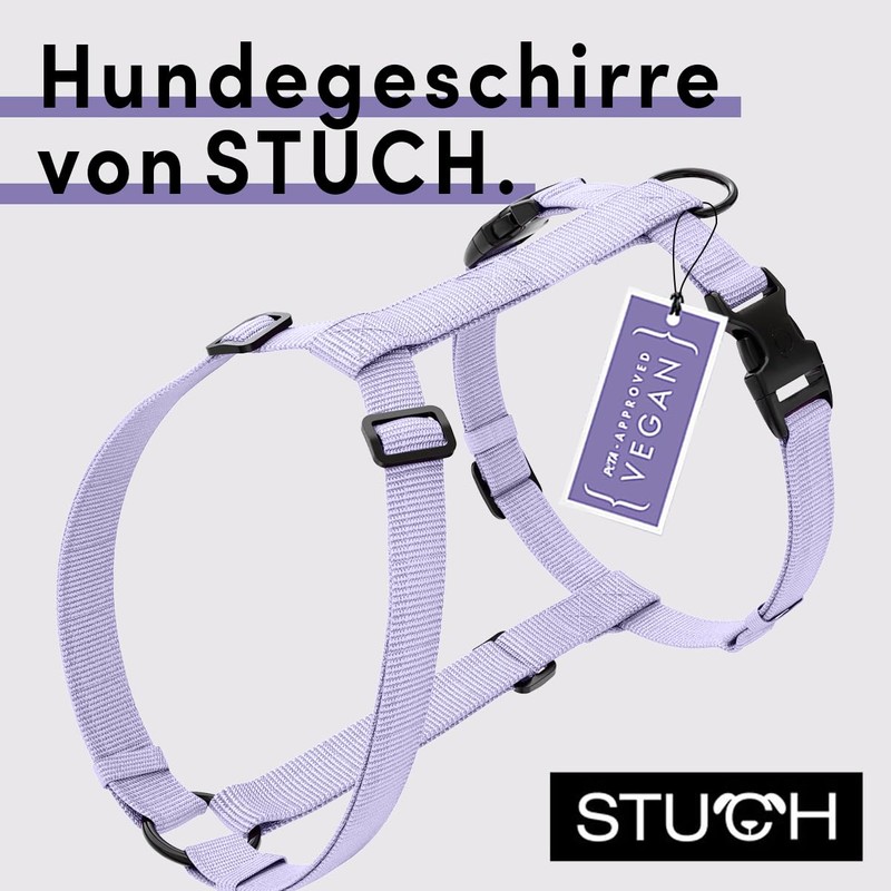 STUCH - Vegan PureControl Dog Harness, Adjustable, Colour: Lilac, Size: