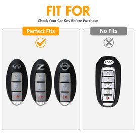 WORCAS for Nissan 3 Buttons Key Fob Cover,Premium Soft TPU Key Fob Cover Case Compatible with Infiniti EX35 EX37 FX35 FX37 FX45 FX50 Q70 QX50 QX70(Ink Pattern)