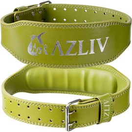 AZLIV Training Belt AZ7 【Wrist 53-110cm Fit】 Muscle Training Belt MF Leather High Durability Lightweight Soft (Army Green, M)