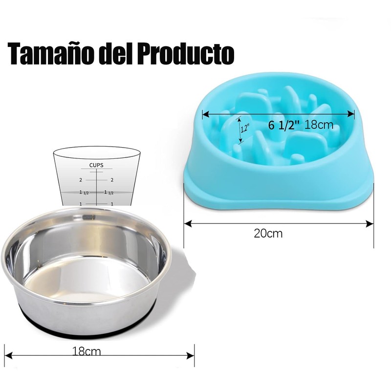 LUANMA Plato Perro（Juego de 2 ）,Platos para Perros,Comedero para Perro