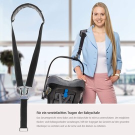 reer Clip&Go Carry 85021 Universal Ergonomic Baby Carrier Strap Black
