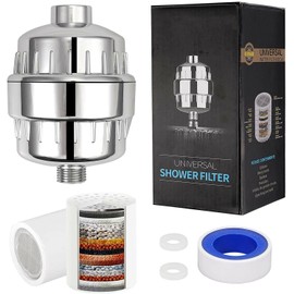 wangmin126 Universal 15 Stage Shower Filter Purifier Remove Chlorine To Hard Water Softener