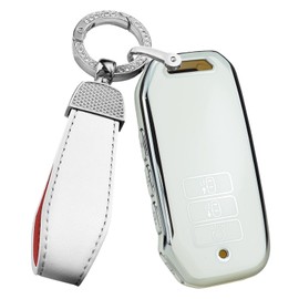 ontto TPU Car Key fob Cover Fit for Kia Sportage K5 DLS NIRO Sorento MQ4 EV6 GT-Line K8 V6 Ceed CD GT 2020-2023 Smart Key Case Shell Holder Bag Keychain Keyring Accessories 7 Buttons White B