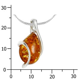 In Collections Ladies 'Pendant 925/000 Sterling Silver with Amber, Silver, 0