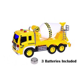 FMT 1:16 Friction Powered Toy Cement Mixer Truck With Lights & Sound Push & Go Friction Truck Toy For Boys & Girls