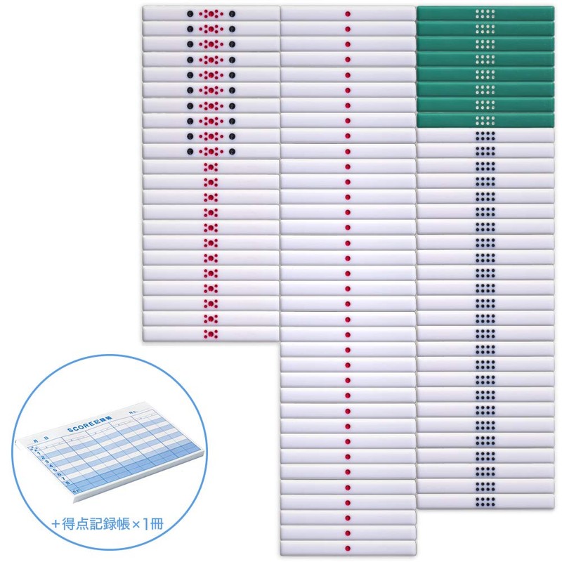 Mahjong White Dot Stick Full Set + 8 Levels, 100-Sheet