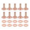 sourcing map 50 Set Copper Rivets and Burrs, 12x4x12mm Solid