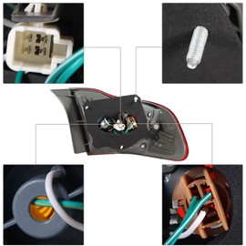 labwork Right Passenger Side RH Tail Light Lamp Assembly Replacement for 2009 2010 Toyota Corolla Outer Rear 8155002460 TO2801175