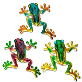 dreamskip Frog Decor, Outdoor Wall Art, Metal Frog Wall Decor for Fence, Garden, Patio, Yard, Outside Gifts for Adults (3 Pieces)