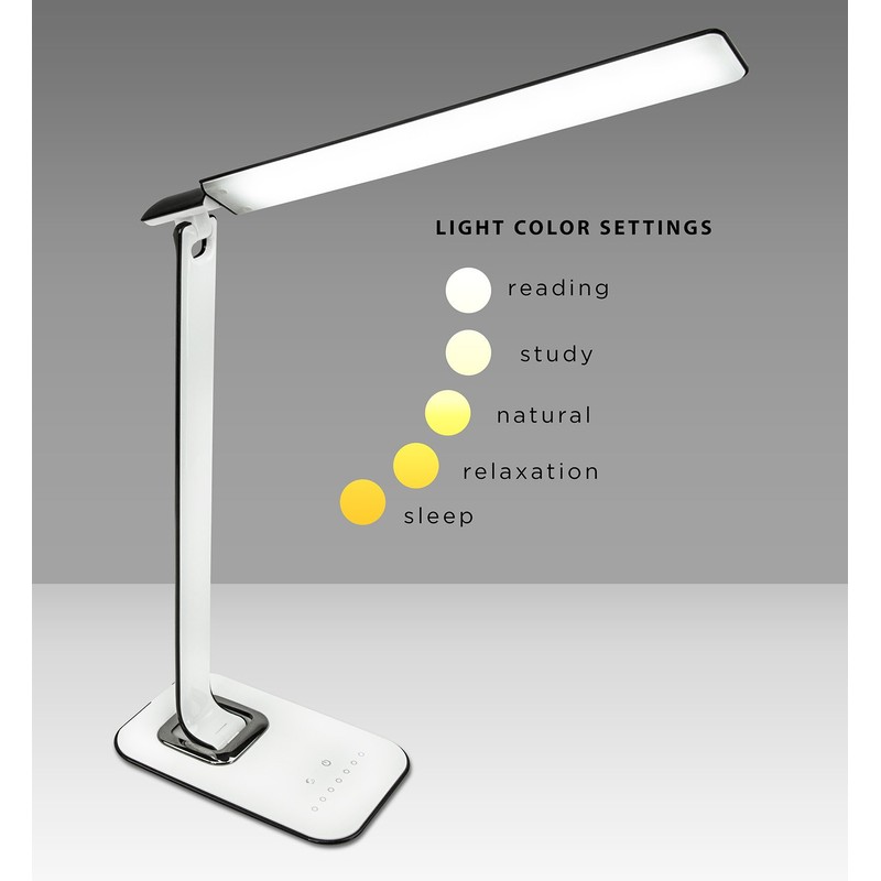 Turcom LED Desk Lamp With USB Charging Port Dimmable Touch