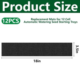 EBaokuup 12 Pcs 12-Cell Replacement Capillary Mats-18.5 x 3.5 Inches Self Watering Seed Starting Mat-Capillary Mats for Indoor Gardening Greenhouse Plant Seed Starting