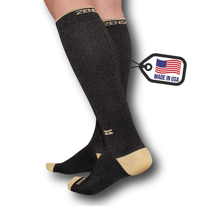 Fresh Legs Copper Compression Socks, Black, Medium