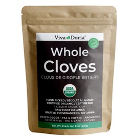 Viva Doria Organic Ceylon Whole Cloves, Hand Picked Sri Lankan Clove Buds, 8 Oz (227 g) | Raw from Sri Lanka