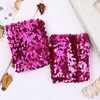 Cadoline Dark Pink Pair Ladies Sequin Polyester Costume Bracelets 16x10cm,